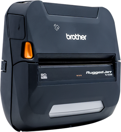 Brother RuggedJet RJ4250WBL: Mobile 4" DT Printer w/USB, Wi-Fi, Bluetooth/MFi, NFC Pairing