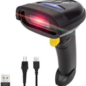 Handheld 2D Barcode Scanner – 2.4G Wireless, Bluetooth, and USB Wired Connection – 1D Bar Code Reader Work for QR PDF417 Data Matrix